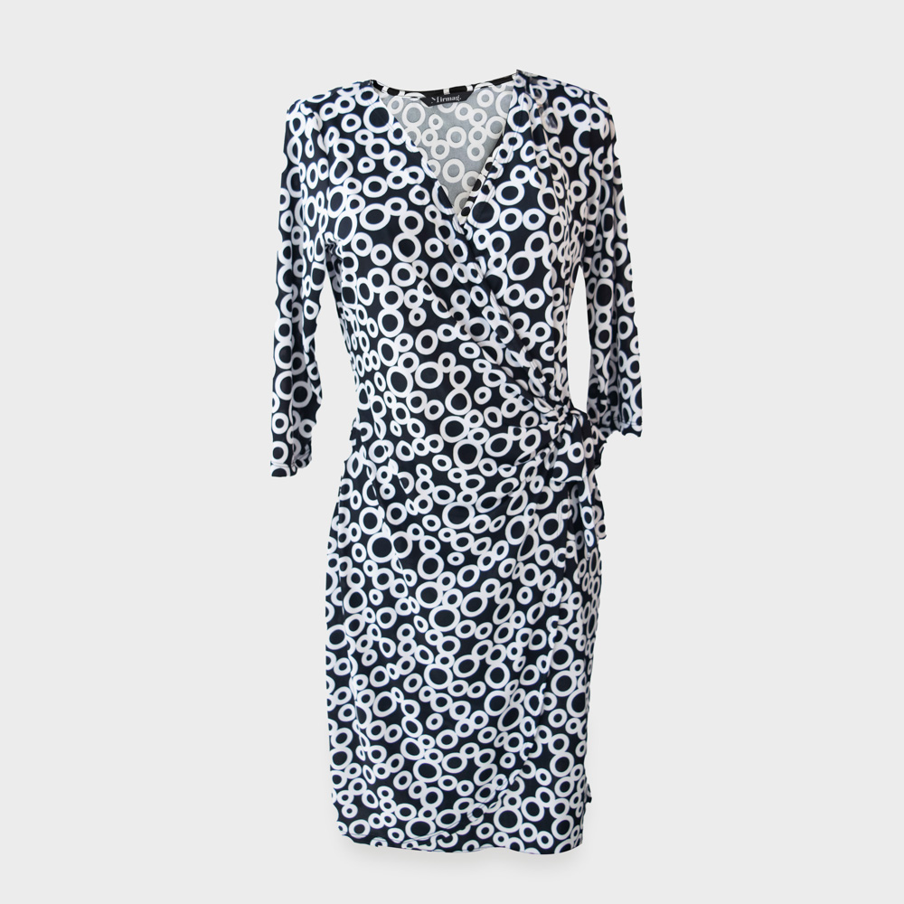 vestido 2 estampado negro circulos blancos moda moderna confeccion ropa quito ecuador mirmag copy